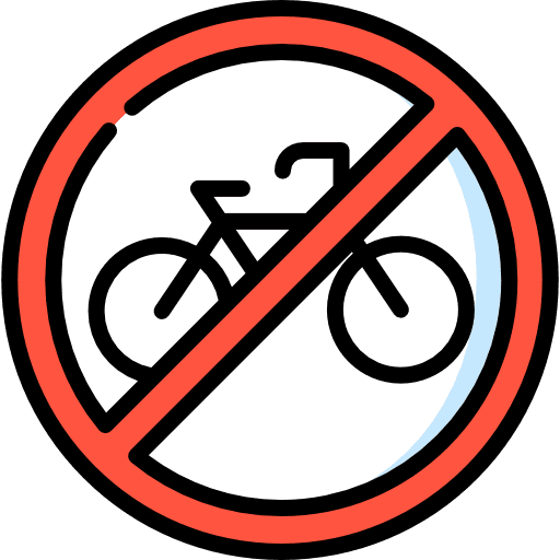 Bikes prohibition bikes shapes and symbols icon