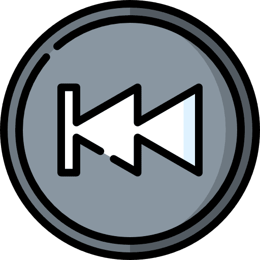 Back directional interface multimedia option icon