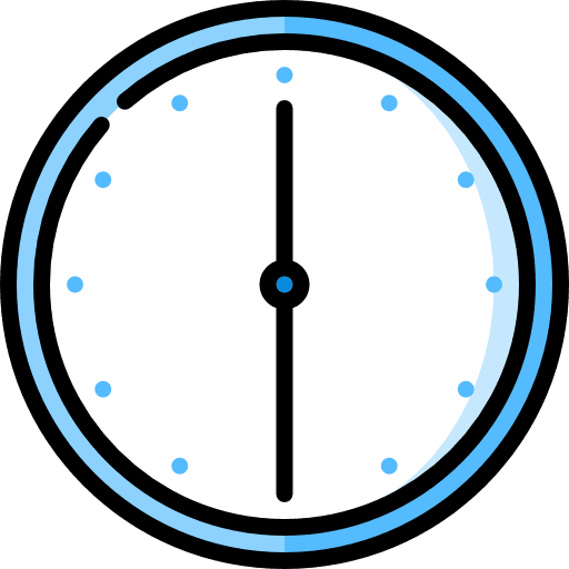 Wall clock time and date circular clock watch icon
