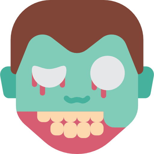 Zombie scary terror emoji icon