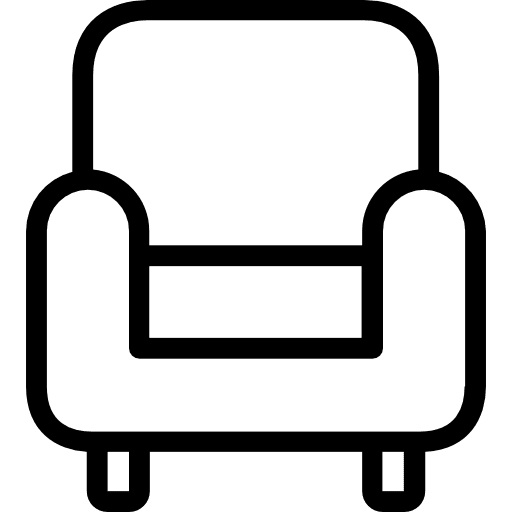 Armchair furniture and household comfortable armchair icon