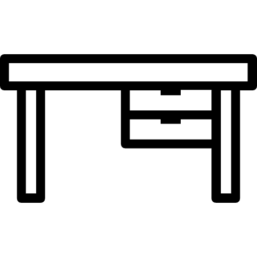 Desk chair teacher desk classroom chair icon