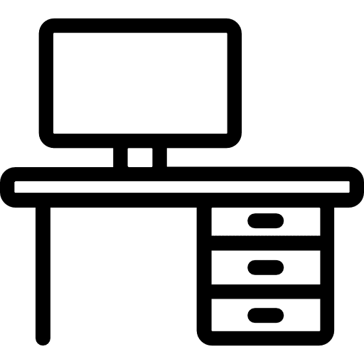 Table monitor furniture desk icon