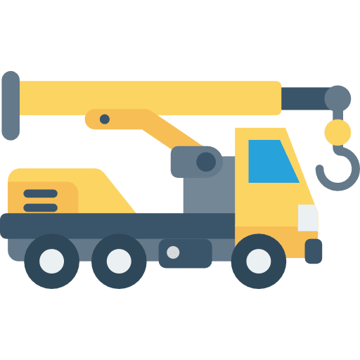 Crane mechanic transport trucks icon