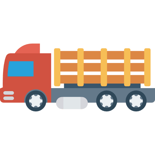 Truck shipping and delivery vehicle deliver icon
