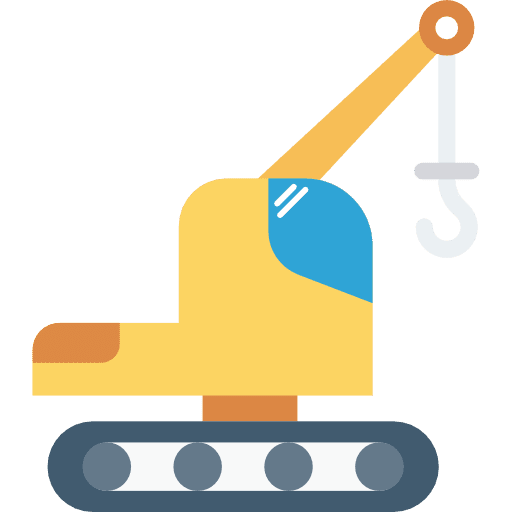 Crane lift construction and tools hook icon