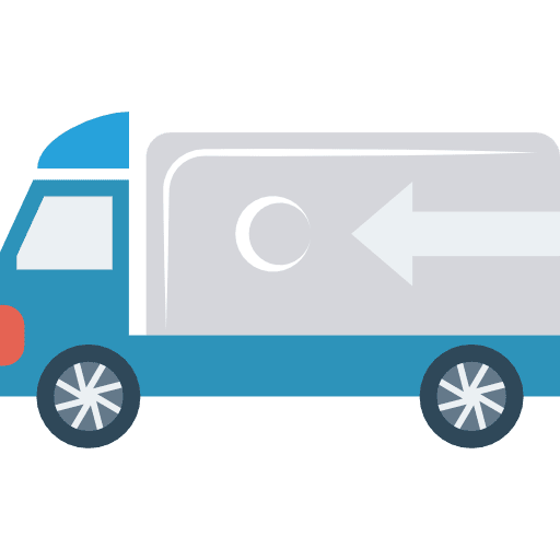 Truck over wheels transportation trucks icon