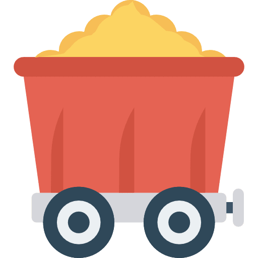 Mine working transportation wagon icon