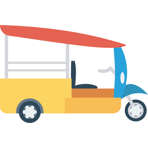 Rickshaw three wheeler rickshaw tuk tuk icon
