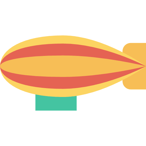 Zeppelin flying transport hydrogen icon