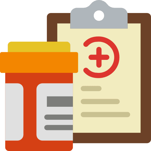 Prescription healthcare and medical prescribing medicine and health icon