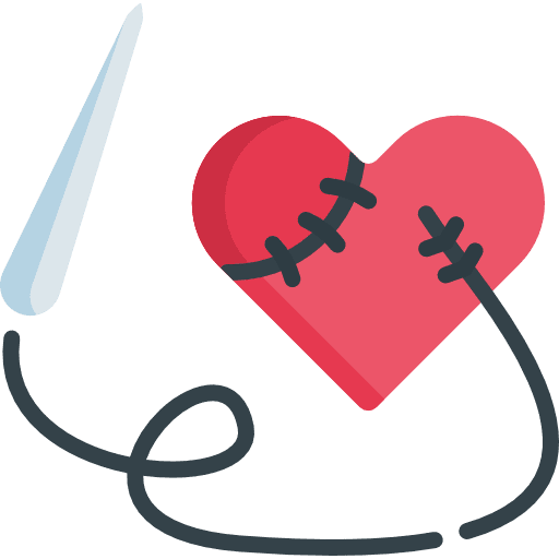 Heart stitch heart ui icon