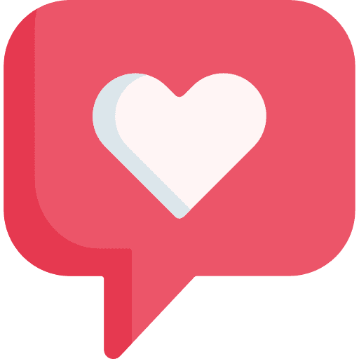 Love heart speech bubble rating icon