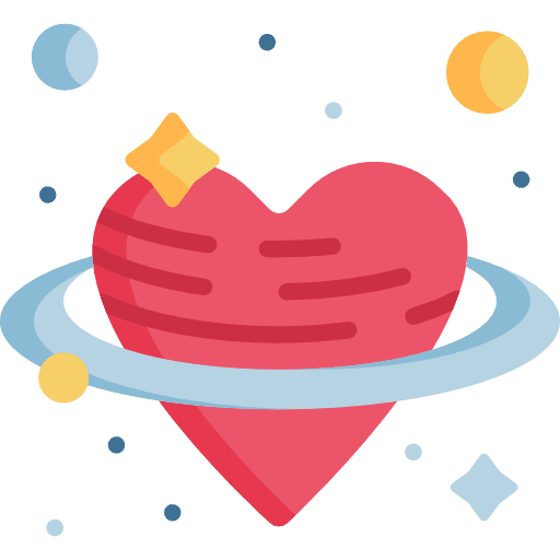 Love valentines day planets constellation icon