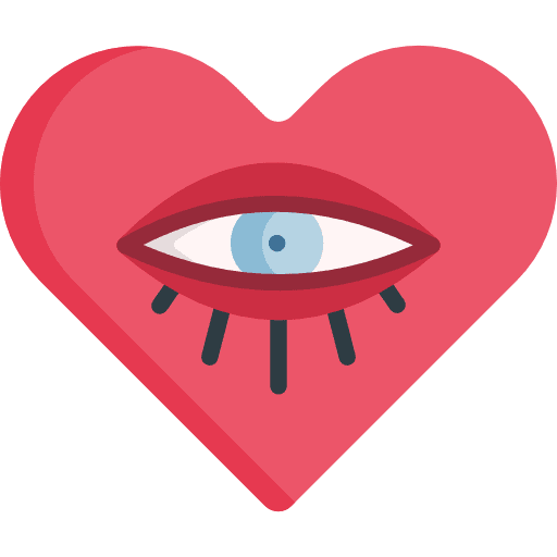Eye love heart love and romance icon