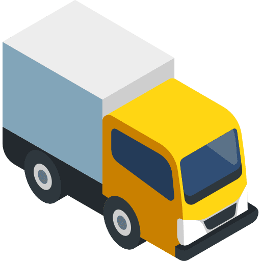 Box truck transportation shipping and delivery boxes icon