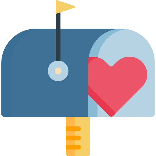 Mailbox love letter mail communication icon