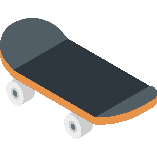 Skateboard transportation skate adventure icon