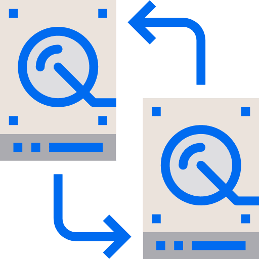 Backup data storage restore circular arrows icon
