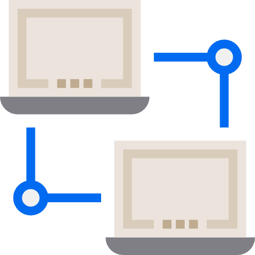 Conection computer networking connected icon