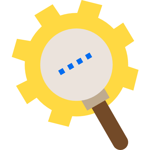 Search engine gear seo and web search icon