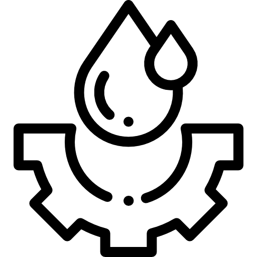 Fluid mechanics physics gear drop icon