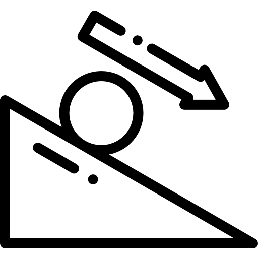 Law of motion down shapes and symbols law of motion icon