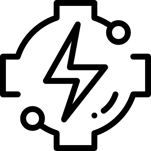 Power shapes and symbols robot ray icon