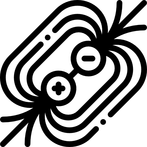 Magnetic field arrows science education icon