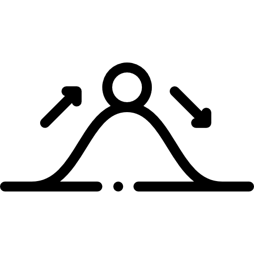 Motion direction mountain ball icon