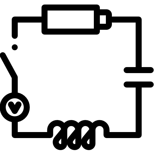 Electrical circuit tech science battery icon