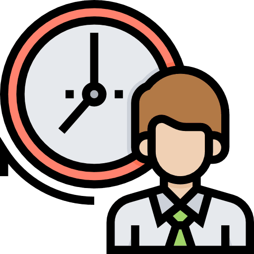 Punctuality people clock punctuality icon