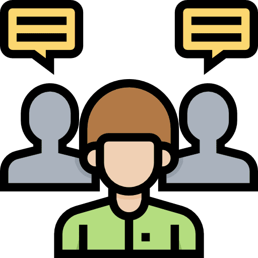 Candidate interview user business and finance icon