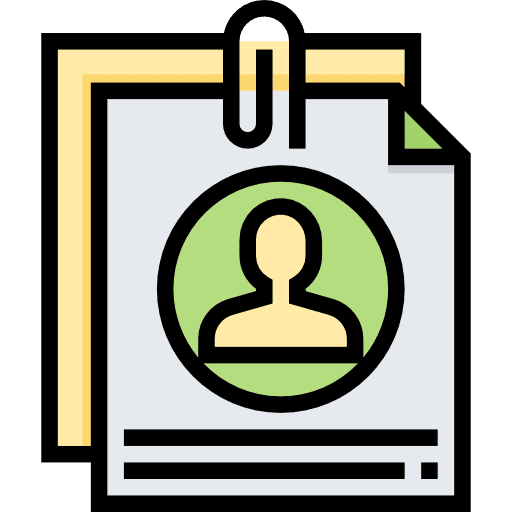 Curriculum form files and folders business icon