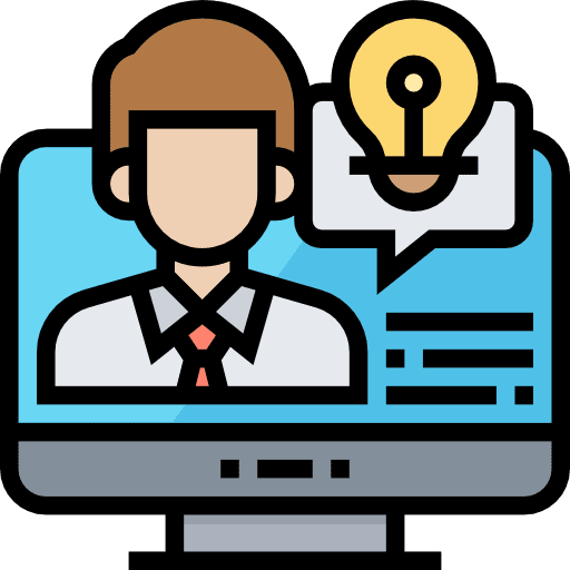 Interview light bulb communications message icon