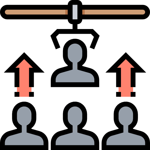 Recruitment business and finance businessman selection process icon