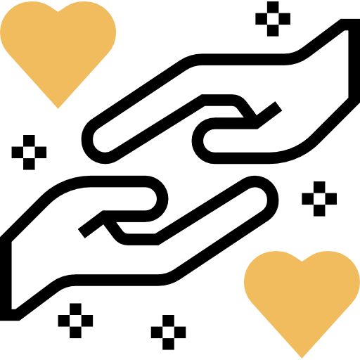 Assistance hands and gestures collaboration charity icon