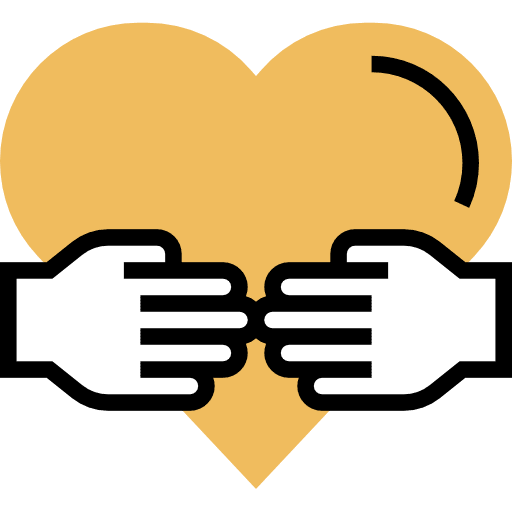 Charity hands charity assistance icon