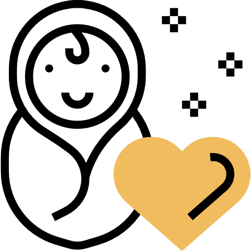 Newborn donation people heart icon