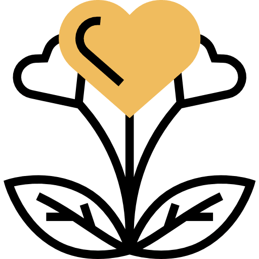 Plant heart nature rose icon