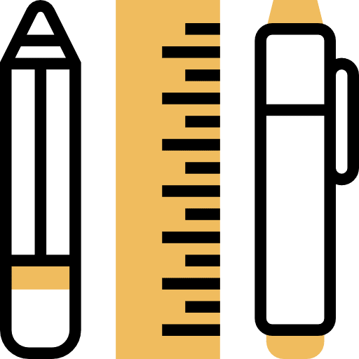 Supplies ruler stationery pencil icon