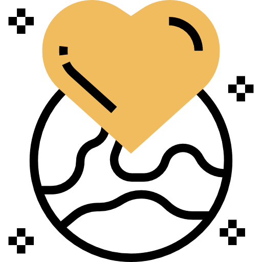 World heart worldwide earth globe icon