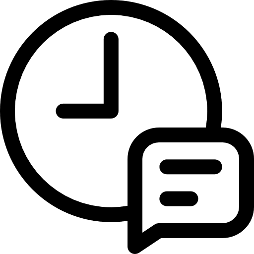 Time schedule chat bubble tool icon