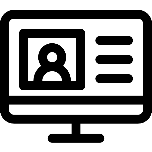 Computer business and finance resume interface icon