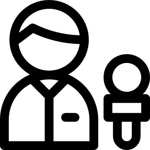 Interviewer user news microphone icon