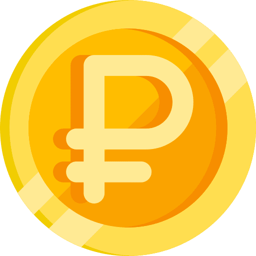 Ruble economy coin business and finance icon
