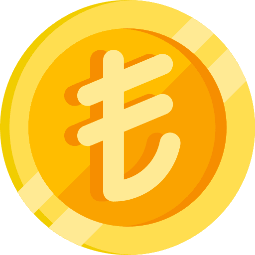 Turkish lira coin business and finance exchange icon