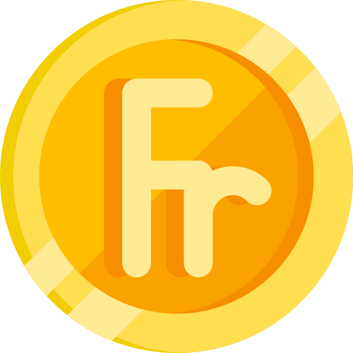 Franc currency coin money icon