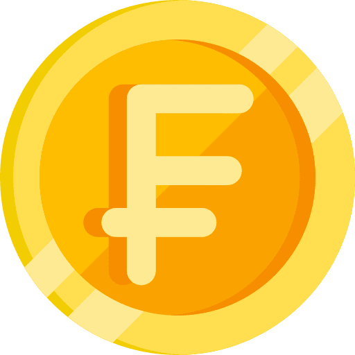 Swiss franc economy money coin icon