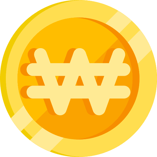 Won coin business and finance currency icon